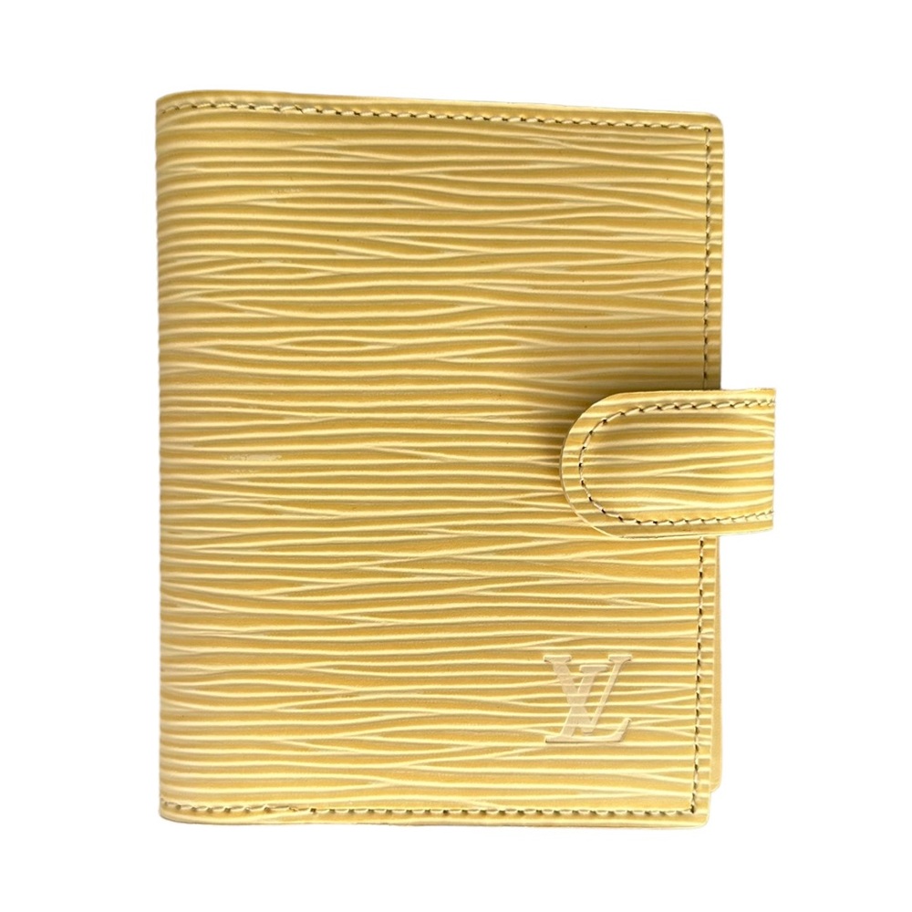 Louis Vuitton Epi Leather Card Case Mini Agenda Planner Cover Tassili Yellow Y2K
